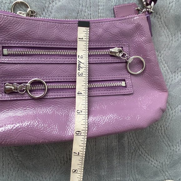Coach Vintage purple patent wristlet or shoulder bag NWOT rare color - Picture 3 of 6